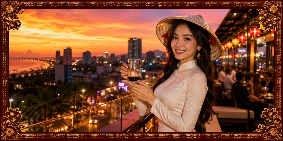 Người dùng thực hiện giao dịch tài chính tại quán cà phê Mũi Né